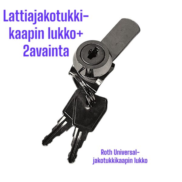 Roth jakotukkikaapin lukko ja avaimet