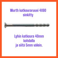 Wurth-katkouraruuvi-M4x60mm-sinkitty