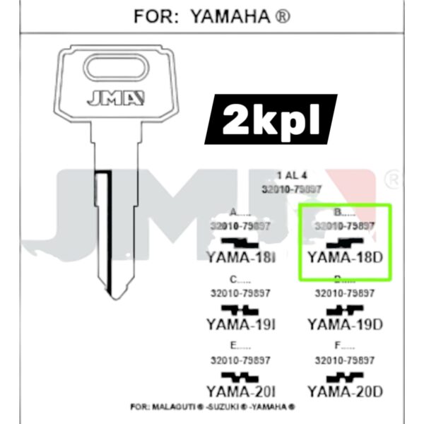 Yamaha- Suzuki moottoripyörän-lisäavain koodilla, B11111-B44444,  B32010-B79897 (Oikeasti Hinta alkaen 15,60€/kpl kun tilaat 2 avainta.) - 2kpl alennuksella