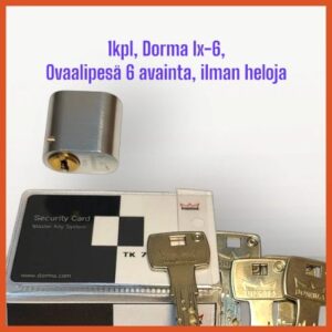 Dorma IX-6, CR, 1kpl avainpesiä ilman heloja, 6 avainta.