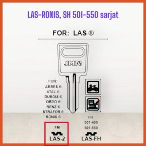 LAS, RONIS SH, 501-550 -sarjan lisäavain koodilla