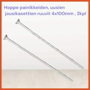 Hoppe uusien muovisten jousikasettien ruuvit 2kpl, 4x100mm