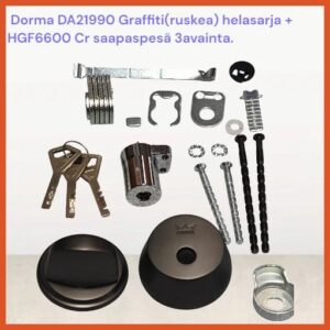 Dorma DA21990 GRAFFIITTI (RUSKEA)+ HGF 6600 Cr avainpesä 3avainta,