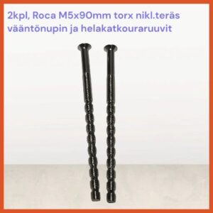 2kpl, ROCA helakatkoura ruuvia M5x90mm Torx, Niklattu teräs