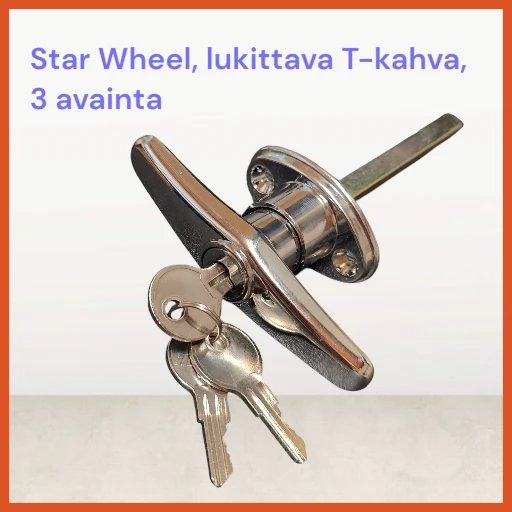 Tallin oven T-kahva no:220, 3-avainta, (Star Wheel 220 merkkinen kromattu lukittava kahva) - Image 2