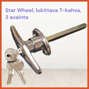 Tallin oven T-kahva no:220, 3-avainta, (Star Wheel 220 merkkinen kromattu lukittava kahva)